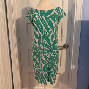 Tori Richard Tropical Green and White Midi Dress